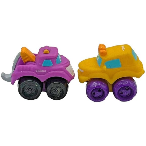 2 HASBRO TONKA CHUCK & FRIENDS Vehicles 2008 Purple Tow Truck 2006 Yellow Truck - Picture 5 of 5